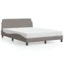 Bed with taupe gray fabric mattress 140x190 cm by vidaXL, Beds and slatted bases - Ref: Foro24-3208388, Price: 335,73 €, Disc...