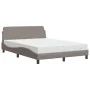 Bed with taupe gray fabric mattress 140x190 cm by vidaXL, Beds and slatted bases - Ref: Foro24-3208388, Price: 335,73 €, Disc...