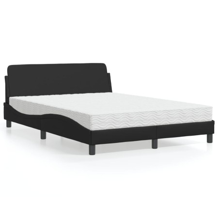 Bett mit schwarzer Kunstledermatratze 140x190 cm von vidaXL, Betten und Lattenroste - Ref: Foro24-3208397, Preis: 338,91 €, R...