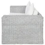 2-seater sofa with gray natural rattan cushions by vidaXL, Sofas - Ref: Foro24-283070, Price: 442,38 €, Discount: %