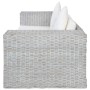 2-Sitzer-Sofa mit natürlichen Rattankissen grau von vidaXL, Sofas - Ref: Foro24-283070, Preis: 448,29 €, Rabatt: %