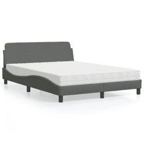 Bett mit dunkelgrauer Stoffmatratze 140x200 cm von vidaXL, Betten und Lattenroste - Ref: Foro24-3208405, Preis: 344,54 €, Rab...