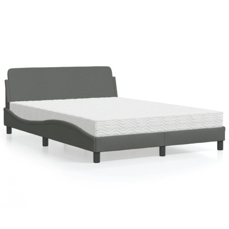Bett mit dunkelgrauer Stoffmatratze 140x200 cm von vidaXL, Betten und Lattenroste - Ref: Foro24-3208405, Preis: 344,54 €, Rab...