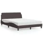Bed with dark brown fabric mattress 140x200 cm by vidaXL, Beds and slatted bases - Ref: Foro24-3208407, Price: 339,32 €, Disc...