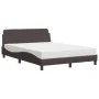 Bed with dark brown fabric mattress 140x200 cm by vidaXL, Beds and slatted bases - Ref: Foro24-3208407, Price: 339,32 €, Disc...