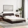 Bed with dark brown fabric mattress 140x200 cm by vidaXL, Beds and slatted bases - Ref: Foro24-3208407, Price: 339,32 €, Disc...