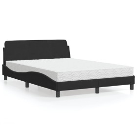 Bett mit schwarzer Samtmatratze 140x200 cm von vidaXL, Betten und Lattenroste - Ref: Foro24-3208413, Preis: 341,41 €, Rabatt: %