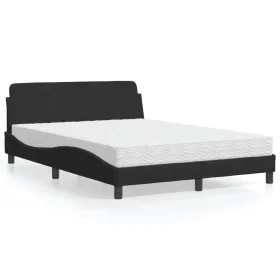 Cama con colchón terciopelo negro 140x200 cm de vidaXL, Camas y somieres - Ref: Foro24-3208413, Precio: 337,31 €, Descuento: %