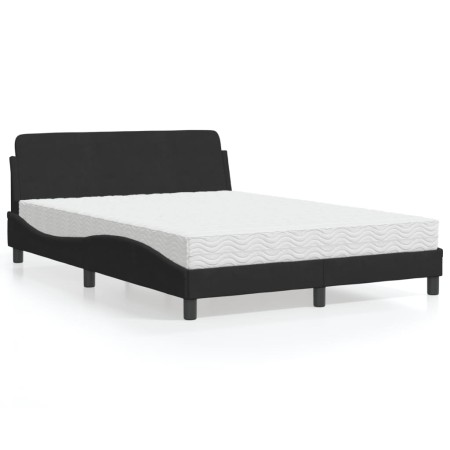 Bett mit schwarzer Samtmatratze 140x200 cm von vidaXL, Betten und Lattenroste - Ref: Foro24-3208413, Preis: 341,58 €, Rabatt: %