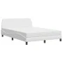 Bed with white synthetic leather mattress 140x200 cm by vidaXL, Beds and slatted bases - Ref: Foro24-3208418, Price: 373,47 €...