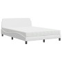 Bett mit weißer Kunstledermatratze 140x200 cm von vidaXL, Betten und Lattenroste - Ref: Foro24-3208418, Preis: 380,51 €, Raba...