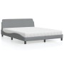 Bed with light gray fabric mattress 160x200 cm by vidaXL, Beds and slatted bases - Ref: Foro24-3208424, Price: 407,12 €, Disc...