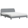 Bed with light gray fabric mattress 160x200 cm by vidaXL, Beds and slatted bases - Ref: Foro24-3208424, Price: 407,12 €, Disc...