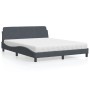 Bett mit dunkelgrauer Samtmatratze 160x200 cm von vidaXL, Betten und Lattenroste - Ref: Foro24-3208432, Preis: 382,81 €, Raba...