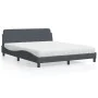 Bett mit dunkelgrauer Samtmatratze 160x200 cm von vidaXL, Betten und Lattenroste - Ref: Foro24-3208432, Preis: 359,04 €, Raba...
