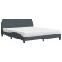 Bett mit dunkelgrauer Samtmatratze 160x200 cm von vidaXL, Betten und Lattenroste - Ref: Foro24-3208432, Preis: 382,81 €, Raba...