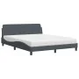 Bett mit dunkelgrauer Samtmatratze 160x200 cm von vidaXL, Betten und Lattenroste - Ref: Foro24-3208432, Preis: 359,04 €, Raba...