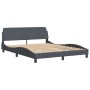 Bett mit dunkelgrauer Samtmatratze 160x200 cm von vidaXL, Betten und Lattenroste - Ref: Foro24-3208432, Preis: 382,81 €, Raba...
