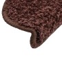 Alfombras de peldaños de escalera 15 uds marrón 65x21x4 cm