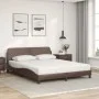 Bed with brown synthetic leather mattress 160x200 cm by vidaXL, Beds and slatted bases - Ref: Foro24-3208439, Price: 361,45 €...