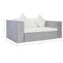 2-Sitzer-Sofa mit natürlichen Rattankissen grau von vidaXL, Sofas - Ref: Foro24-283070, Preis: 448,29 €, Rabatt: %