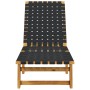 Sun loungers 2 units solid acacia wood and black fabric by vidaXL, Loungers - Ref: Foro24-3214210, Price: 231,15 €, Discount: %