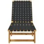 Sun loungers 2 units solid acacia wood and black fabric by vidaXL, Loungers - Ref: Foro24-3214210, Price: 233,26 €, Discount: %