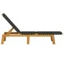 Sun loungers 2 units solid acacia wood and black fabric by vidaXL, Loungers - Ref: Foro24-3214210, Price: 233,26 €, Discount: %