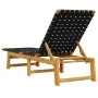 Sun loungers 2 units solid acacia wood and black fabric by vidaXL, Loungers - Ref: Foro24-3214210, Price: 233,26 €, Discount: %