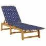 Sun loungers 2 units solid acacia wood and dark blue fabric by vidaXL, Loungers - Ref: Foro24-3214212, Price: 228,97 €, Disco...