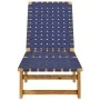 Sun loungers 2 units solid acacia wood and dark blue fabric by vidaXL, Loungers - Ref: Foro24-3214212, Price: 228,97 €, Disco...
