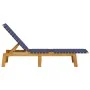 Sun loungers 2 units solid acacia wood and dark blue fabric by vidaXL, Loungers - Ref: Foro24-3214212, Price: 228,97 €, Disco...
