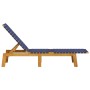 Tumbonas 2 unidades madera maciza de acacia y tela azul oscuro de vidaXL, Tumbonas - Ref: Foro24-3214212, Precio: 237,28 €, D...