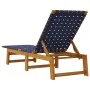 Sun loungers 2 units solid acacia wood and dark blue fabric by vidaXL, Loungers - Ref: Foro24-3214212, Price: 228,97 €, Disco...