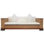 3-seater sofa with brown natural rattan cushions by vidaXL, Sofas - Ref: Foro24-283080, Price: 587,61 €, Discount: %