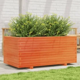 Solid wax brown pine wood planter 110x60x49.5 cm by vidaXL, Pots and planters - Ref: Foro24-3282571, Price: 222,57 €, Discoun...