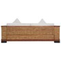 3-Sitzer-Sofa mit braunen Naturrattankissen von vidaXL, Sofas - Ref: Foro24-283080, Preis: 636,44 €, Rabatt: %