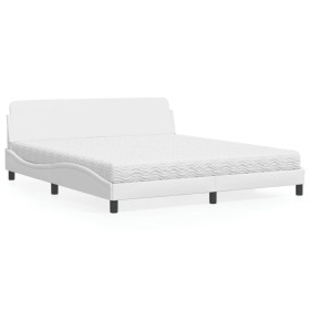Bett mit weißer Kunstledermatratze 180x200 cm von vidaXL, Betten und Lattenroste - Ref: Foro24-3208458, Preis: 398,85 €, Raba...
