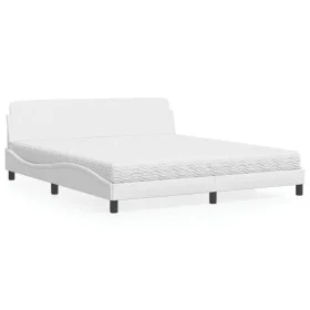 Cama con colchón cuero sintético blanco 180x200 cm de vidaXL, Camas y somieres - Ref: Foro24-3208458, Precio: 392,16 €, Descu...