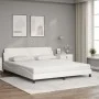 Bed with white synthetic leather mattress 180x200 cm by vidaXL, Beds and slatted bases - Ref: Foro24-3208458, Price: 392,19 €...