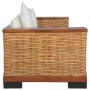 3-Sitzer-Sofa mit braunen Naturrattankissen von vidaXL, Sofas - Ref: Foro24-283080, Preis: 636,44 €, Rabatt: %