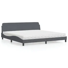 Bed with dark gray velvet mattress 200x200 cm by vidaXL, Beds and slatted bases - Ref: Foro24-3208472, Price: 411,80 €, Disco...