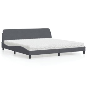Bett mit dunkelgrauer Samtmatratze 200x200 cm von vidaXL, Betten und Lattenroste - Ref: Foro24-3208472, Preis: 434,62 €, Raba...