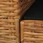 Sofá de 3 plazas con cojines ratán natural marrón de vidaXL, Sofás - Ref: Foro24-283080, Precio: 588,11 €, Descuento: %