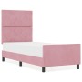 Estructura de cama con cabecera Rosa 80 x 200 cm Terciopelo