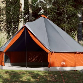 Tienda familiar tipi 12 personas impermeable gris naranja