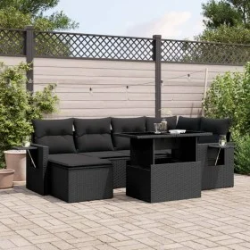 7-piece garden sofa set with black synthetic rattan cushions by vidaXL, Garden sets - Ref: Foro24-3268045, Price: 497,42 €, D...