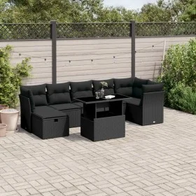 8-piece garden sofa set and black synthetic rattan cushions by vidaXL, Garden sets - Ref: Foro24-3274665, Price: 553,67 €, Di...