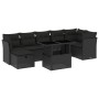 8-teiliges Gartensofa-Set und schwarze synthetische Rattankissen von vidaXL, Gartensets - Ref: Foro24-3274665, Preis: 540,43 ...