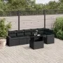 Set de sofás de jardín 7 pzas con cojines ratán sintético negro de vidaXL, Conjuntos de jardín - Ref: Foro24-3267285, Precio:...
